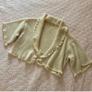 Dior Cream Women's Shrug with Ruffle Trim